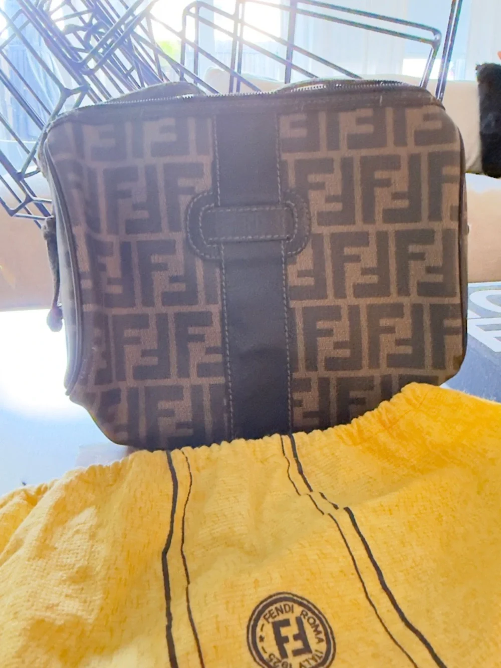 Fendi Zucca FF Monogram Crossbody Camera Bag Brown